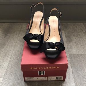 Sacha London Libby black Satin Heels